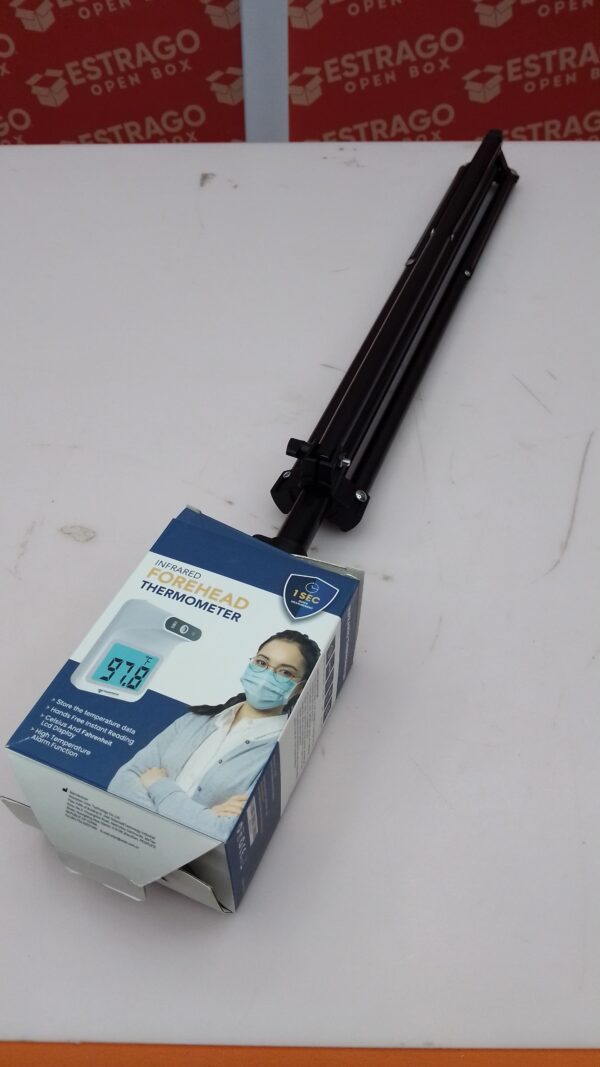 Termómetro de pared 2021 con soporte | Termómetro infrarrojo montado en la frente con trípode | Detector de temperatura digital Bluetooth sin contacto de lectura instantánea | Pilas incluidas (blanco). - Image 2