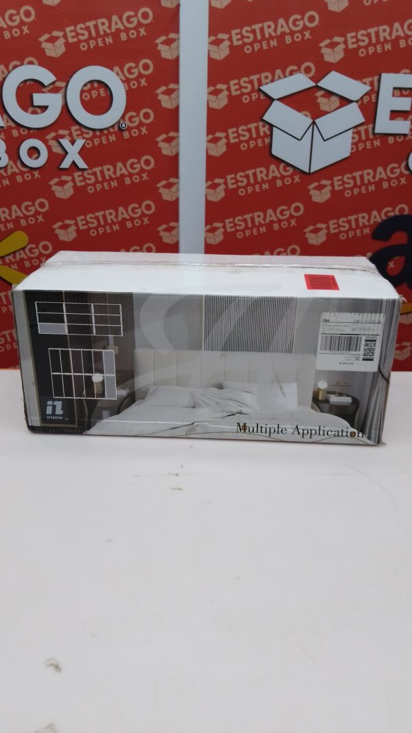 Cabecero tapizado montado en la pared, paneles de pared insonorizados 3D que se pela y pega para tamaño Queen, cabecera de cama reutilizable y extraíble en color azul polvoriento (9 paneles. - Image 4