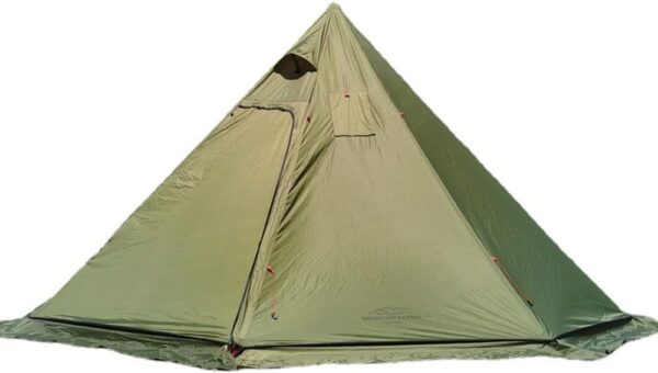 Genérico Tienda de campaña Tipi con Tapa para 4-6 Personas, con Estufa, para Acampar, Hacer mochilerismo y Army Green.