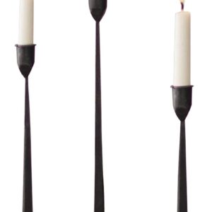 BSTGIFTS. Portavelas de hierro cónico, soporte decorativo para cirios, candelabros para bodas, cenas, fiestas, juego de 3.