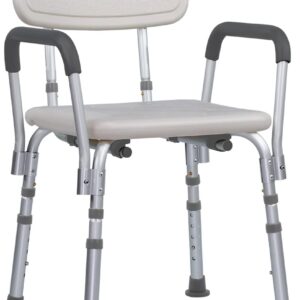 THUNDER. Medical Store Silla Banco para Ducha y Tina con Brazos Desmontables y Respaldo (Soporta hasta 110 Kgs de Peso Silla Antideslizante para Baño Adulto Mayor.