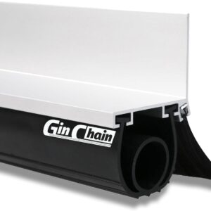 Ginchain. Sellos de puerta de cochera, goma inferior en forma de U +O de alta resistencia con base de retención de riel de aluminio + kit de combinación de cepillo para polvo de 5 cm, kit universal de pelado para puerta de cochera (16.4 pies).