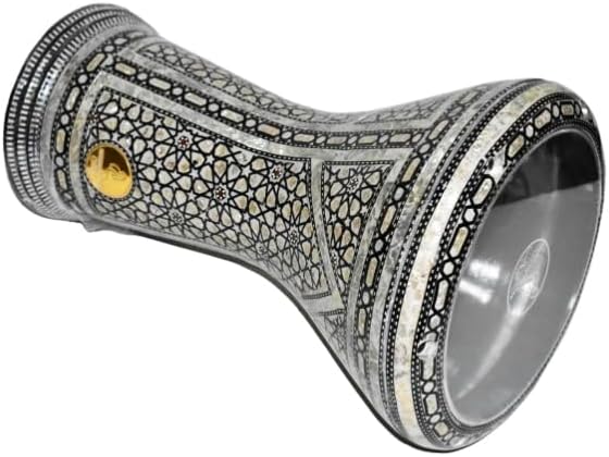 Nuevo Gawharet El Fan Drum Darbuka tabla doumbek 17/17.5 pulgadas con incrustaciones de nácar instrumento musical egipcio (Black Draco). - Image 2