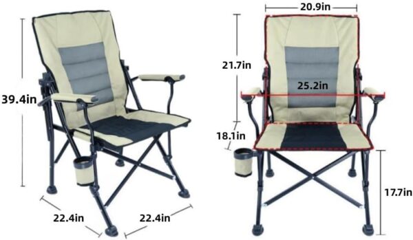 Silla de Camping portátil, para Exteriores, Silla de Playa Ultraligera para Ocio, Respaldo Giratorio, con portavasos Desmontable, Adecuada para Pesca, Todoterreno, conducción autónoma y Dibujo. - Image 2