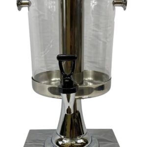 Dispensador de bebidas de acero inoxidable, dispensador de bebidas de 23 pulgadas con espita, recipiente para servir bebidas con tapa, dispensador de agua para zumo, margarita (plata de una sola cabeza).