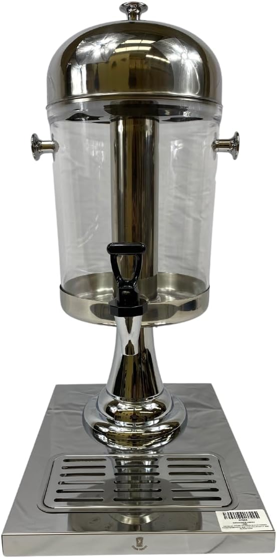 Dispensador de bebidas de acero inoxidable, dispensador de bebidas de 23 pulgadas con espita, recipiente para servir bebidas con tapa, dispensador de agua para zumo, margarita (plata de una sola cabeza).