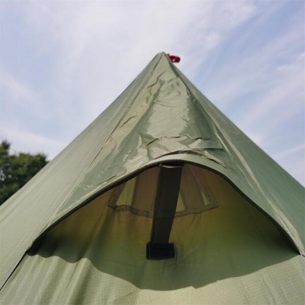 Genérico Tienda de campaña Tipi con Tapa para 4-6 Personas, con Estufa, para Acampar, Hacer mochilerismo y Army Green. - Image 2