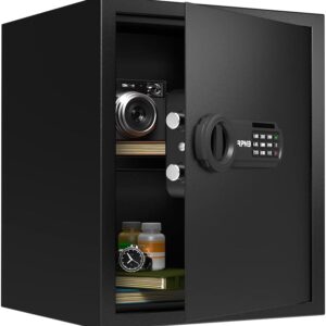 RPNB Caja de seguridad y bloqueo de lujo, caja de seguridad para teclado digital, caja fuerte pequeña de aleación de acero, cerradura de teclado, perfecta para el hogar, oficina, hotel, negocios.