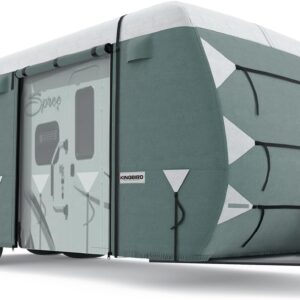 KING BIRD - Cubierta de remolque de viaje mejorada, resistente 5 capas con panel superior anti-UV, cubierta de caravana duradera, se adapta a autocaravanas de 26.8 pies a 29.8 pies, transpirable, hermético, rasgado.