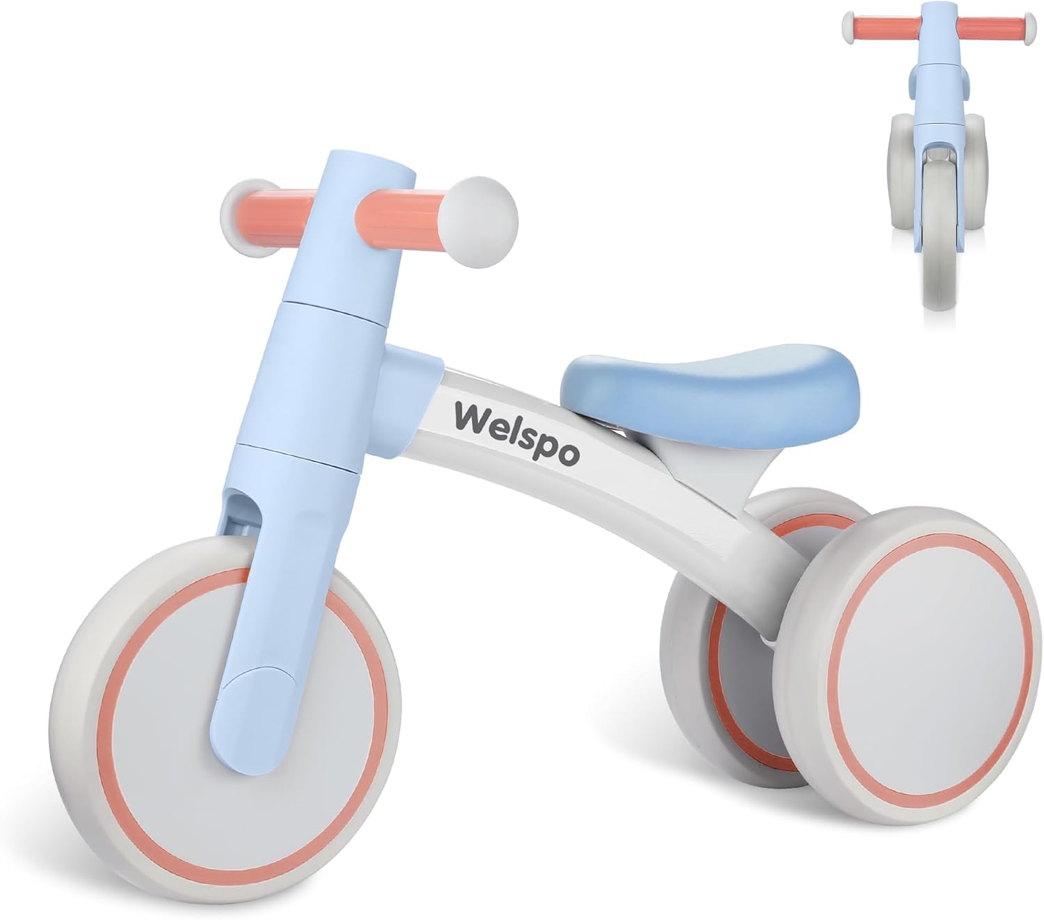 welspo. Bicicleta de Equilibrio para bebé para niños de 1 año y niñas de 12 a 24 Meses, Bicicleta de Equilibrio para niños de 4 Ruedas, Regalos para el Primer cumpleaños. - Image 2