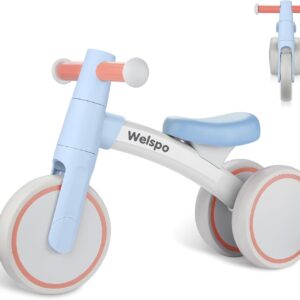 welspo. Bicicleta de Equilibrio para bebé para niños de 1 año y niñas de 12 a 24 Meses, Bicicleta de Equilibrio para niños de 4 Ruedas, Regalos para el Primer cumpleaños.