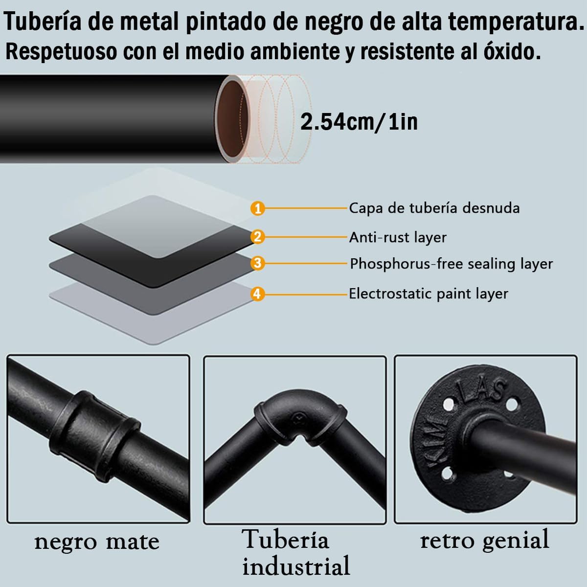 Estante de Ropa, LLXXM 106cm Perchero Industrial, Barra de Ropa Multiusos Desmontable Ahorro de Espacio Adecuado para Balcones Baños Dormitorios y Lavaderos. - Image 5