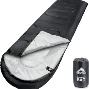 MEREZA - Sacos de dormir XL para adultos y hombres, saco de dormir grande y ancho para acampar, mochileros, grandes y altos, clima cálido y fresco.