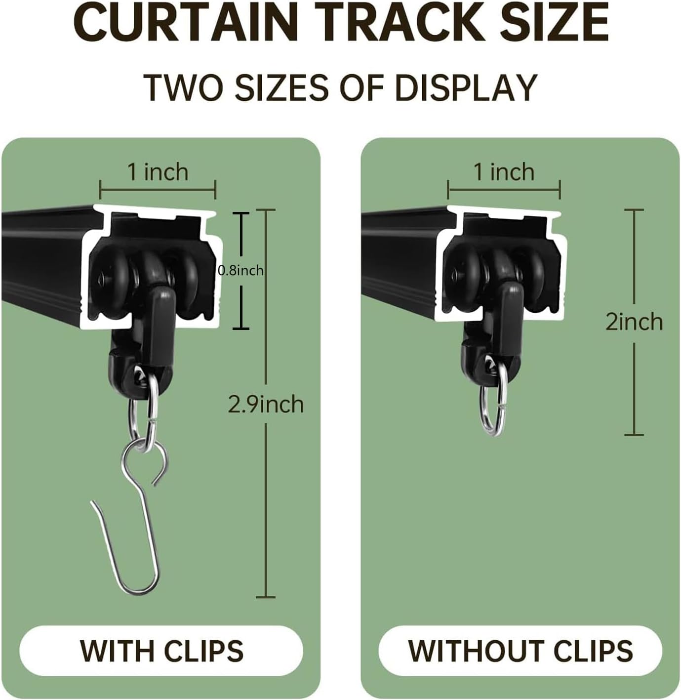 MaKefeile - Cortinas de techo para cortinas de techo, resistentes y para separar habitaciones, para sala de estar, recámara, ducha, privacidad, RV, cochera, divisor y ganchos, color negro de 9 pies. - Image 2