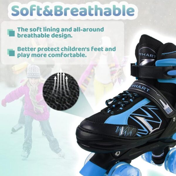 Patines de ruedas para niños, patines para niñas con todas las ruedas iluminadas, patines ajustables para principiantes, interiores y exteriores. - Image 3
