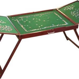 Bits and Pieces - Mesa de rompecabezas de madera plegable con patas, tablero de rompecabezas plegable para hasta 1500 piezas, 30 pulgadas de alto, 25 x 34 pulgadas de superficie de montaje.