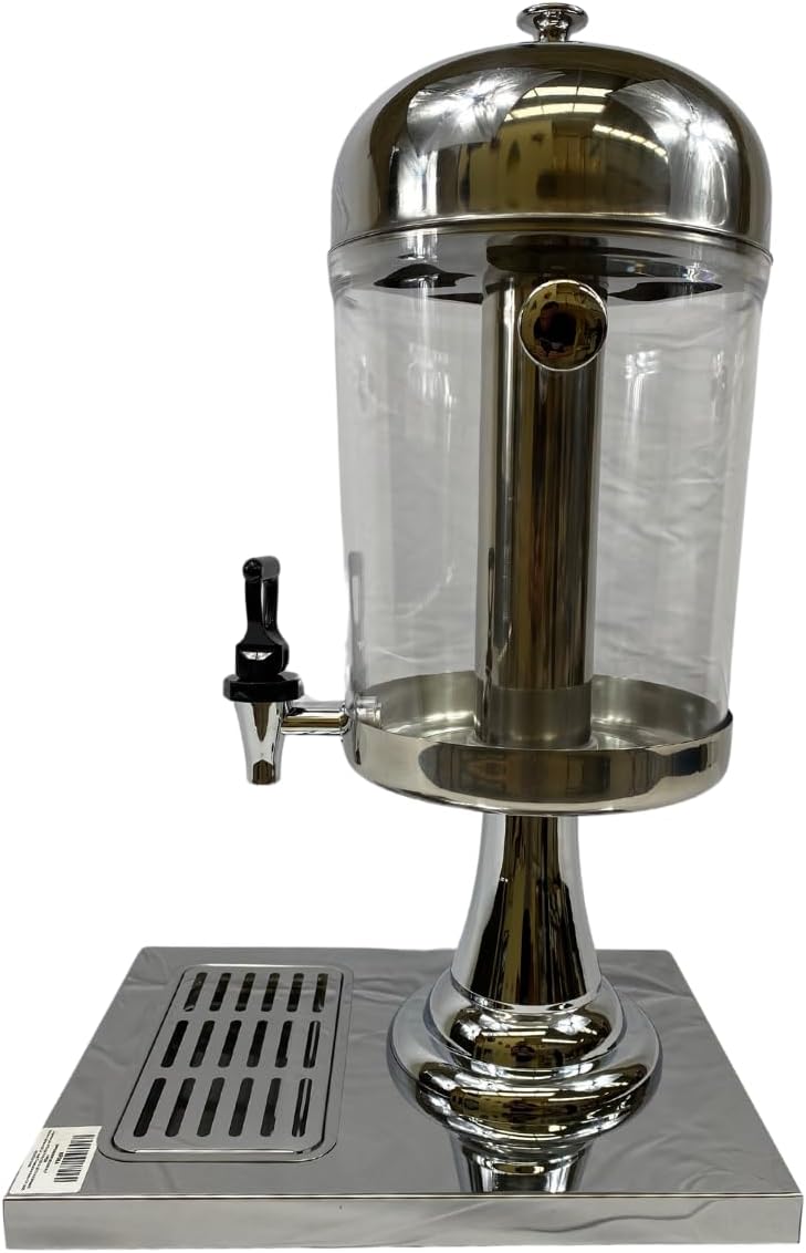 Dispensador de bebidas de acero inoxidable, dispensador de bebidas de 23 pulgadas con espita, recipiente para servir bebidas con tapa, dispensador de agua para zumo, margarita (plata de una sola cabeza). - Image 2