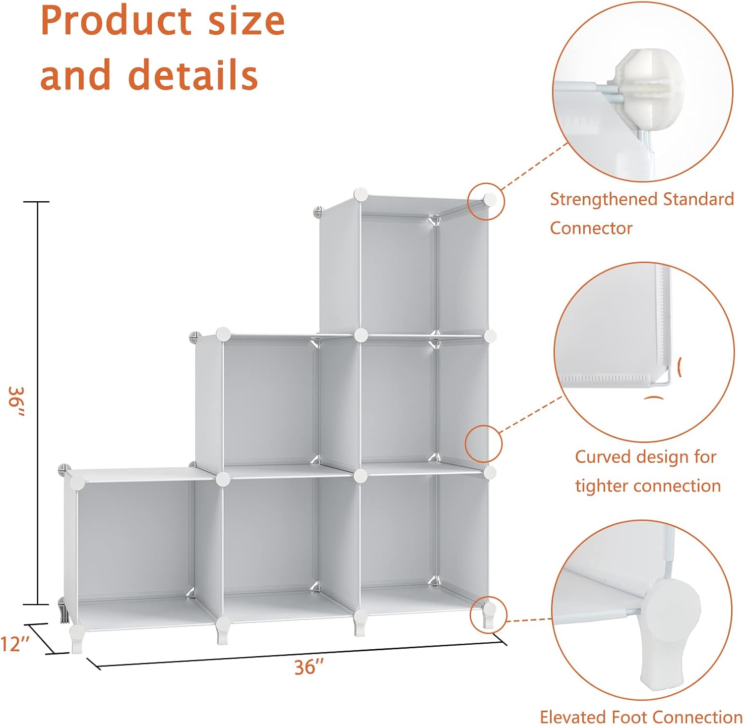 GIMTRR. Organizador de armario, estante de almacenamiento de 6 cubos, Meuble de Rangement, estantes portátiles de almacenamiento de armario, organizadores de armario y almacenamiento. - Image 4
