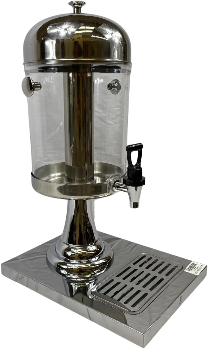 Dispensador de bebidas de acero inoxidable, dispensador de bebidas de 23 pulgadas con espita, recipiente para servir bebidas con tapa, dispensador de agua para zumo, margarita (plata de una sola cabeza). - Image 3