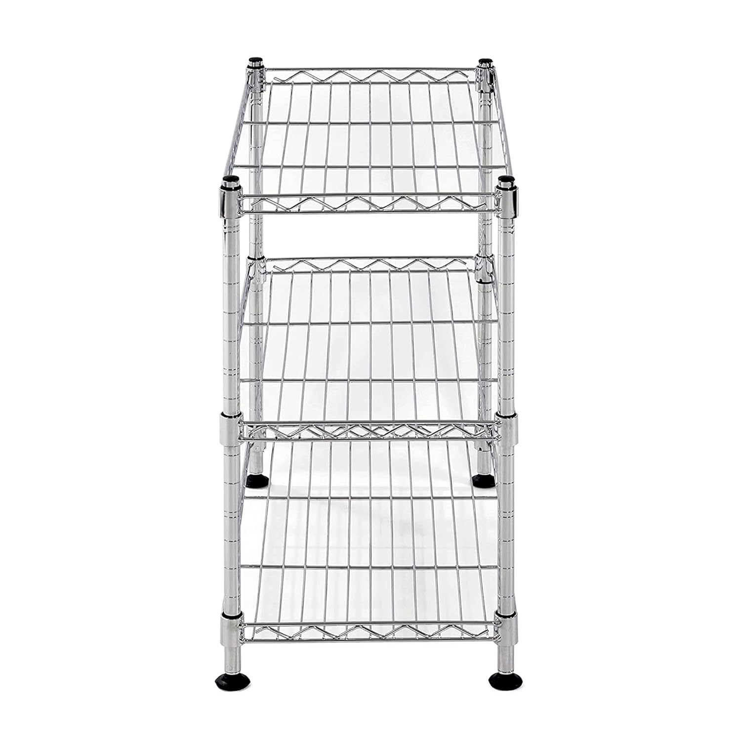 MUSCLE RACK. WS181018-C Estantería de alambre ajustable de acero, 3 estantes, cromo, 18 pulgadas de altura, 18 pulgadas de ancho, 264 libras de capacidad de carga. - Image 3