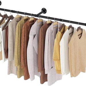 Estante de Ropa, LLXXM 106cm Perchero Industrial, Barra de Ropa Multiusos Desmontable Ahorro de Espacio Adecuado para Balcones Baños Dormitorios y Lavaderos.