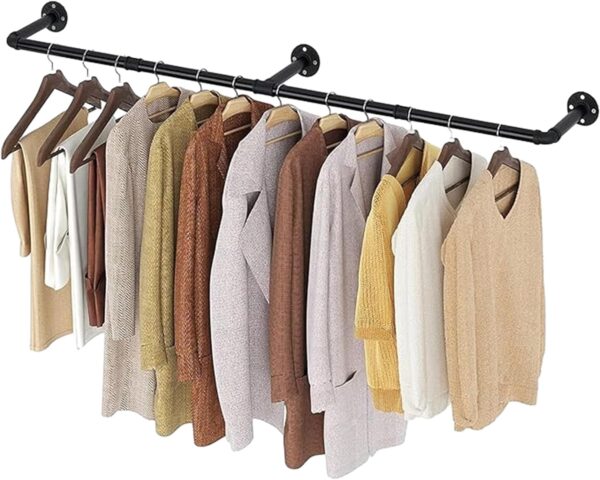 Estante de Ropa, LLXXM 106cm Perchero Industrial, Barra de Ropa Multiusos Desmontable Ahorro de Espacio Adecuado para Balcones Baños Dormitorios y Lavaderos.