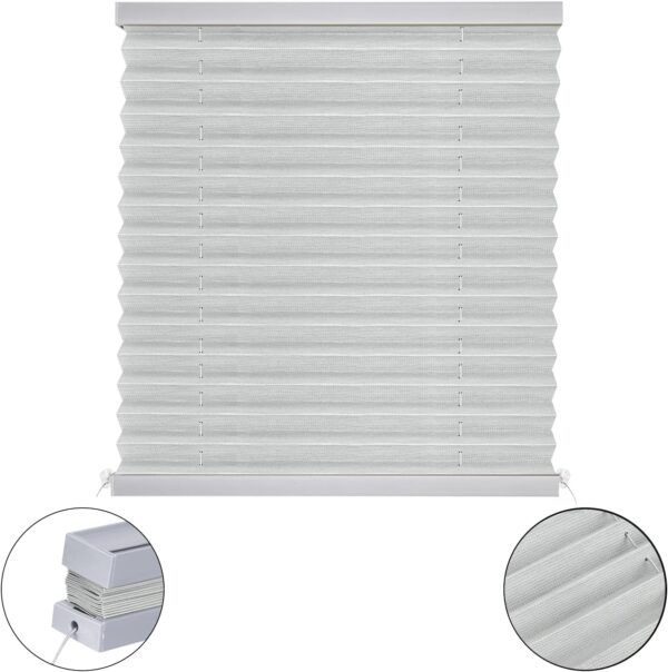 NOVINO. Persianas para autocaravana, persianas plisadas para caravana, autocaravana, autocaravana, autocares, 26 cm de ancho x 38 pulgadas de largo, gris. - Image 2