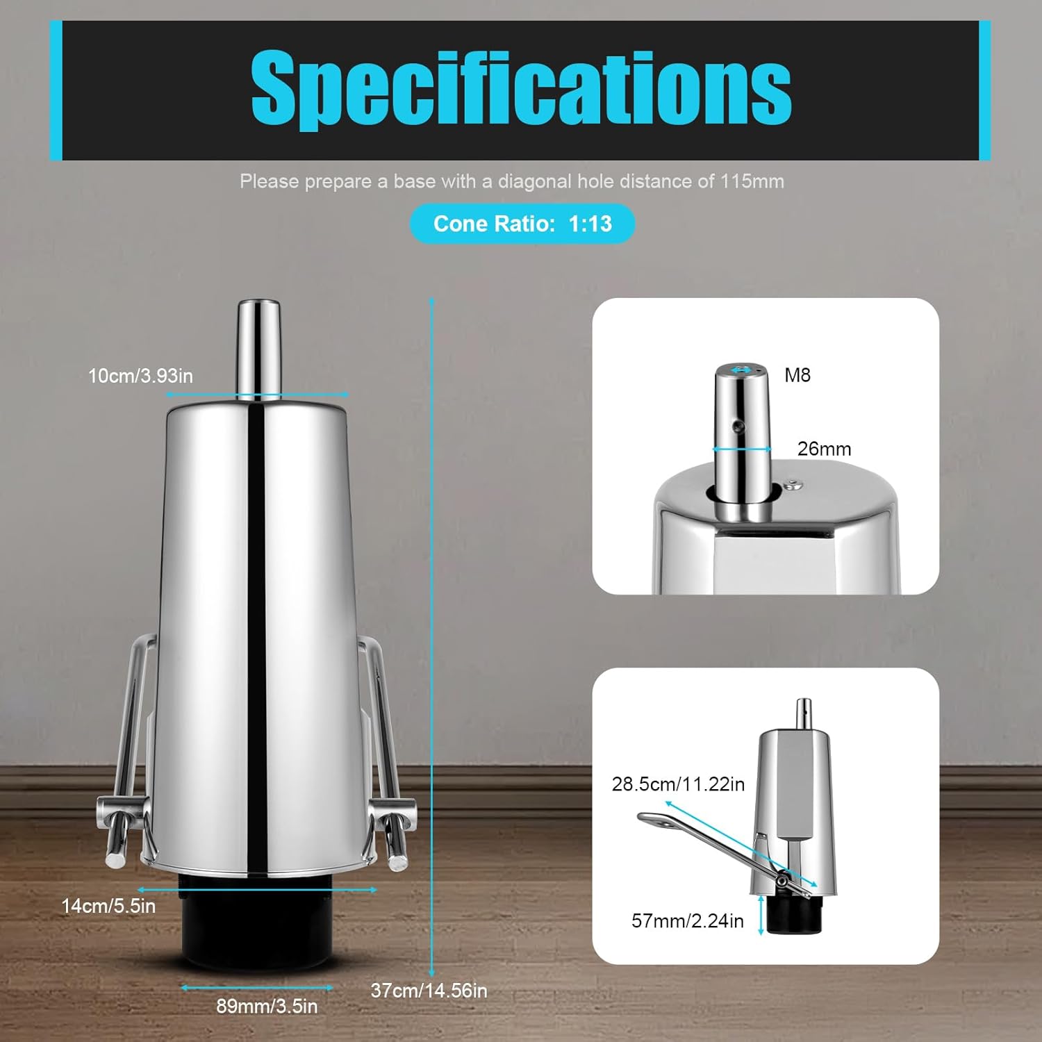 Gdrasuya10. Bomba Hidráulica para Silla de Peluquería, Silla de Belleza Repuesto, 420 Libras, 26 mm, Eje Estándar - Image 2