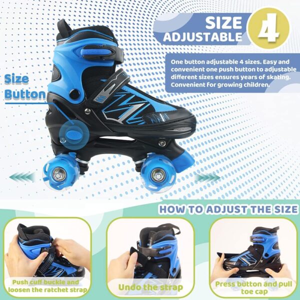 Patines de ruedas para niños, patines para niñas con todas las ruedas iluminadas, patines ajustables para principiantes, interiores y exteriores. - Image 2