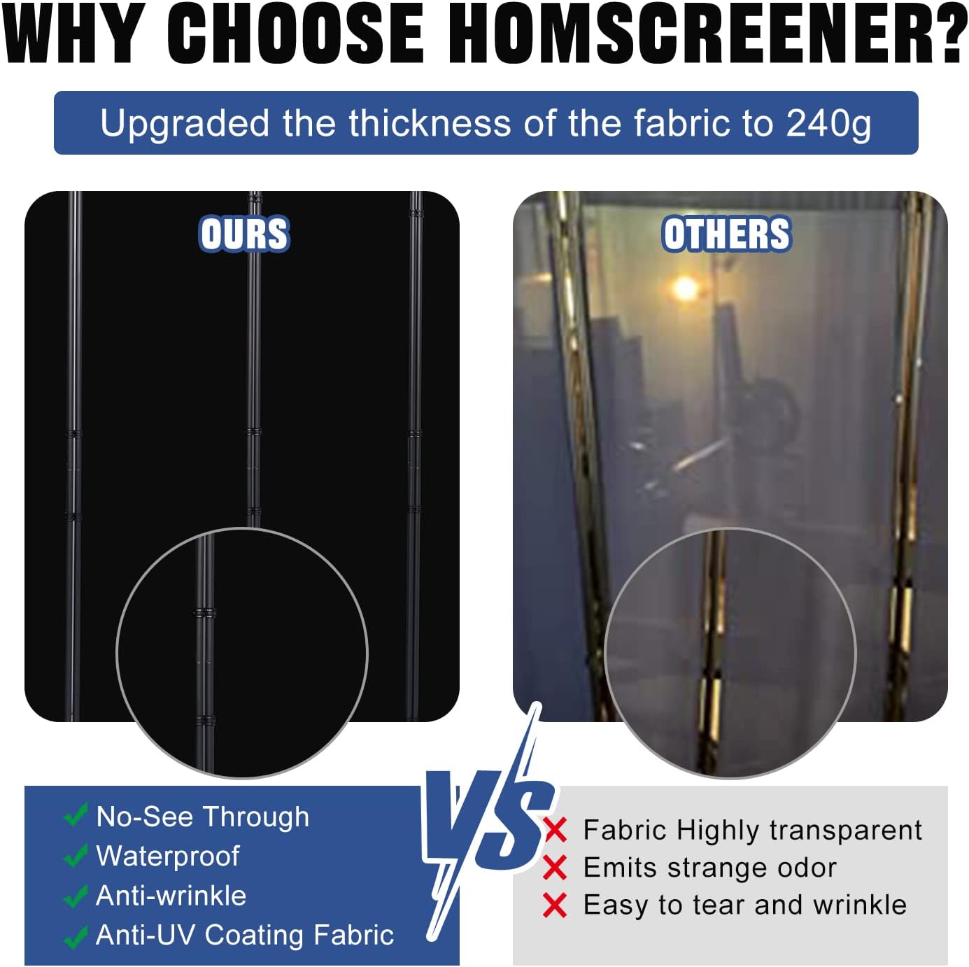 HOMSCREENER. Separador de habitación y pantallas plegables de privacidad de 6 paneles, divisores de habitación de 11 pies de ancho, visualización separadora de habitación portátil, d estudio negro. - Image 3