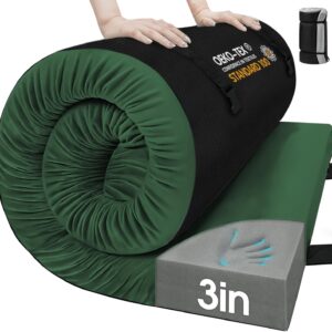 CYMULA - Colchón de espuma viscoelástica para acampar, colchón, para dormir, portátil, enrollable para niños, cama de invitados para dormir