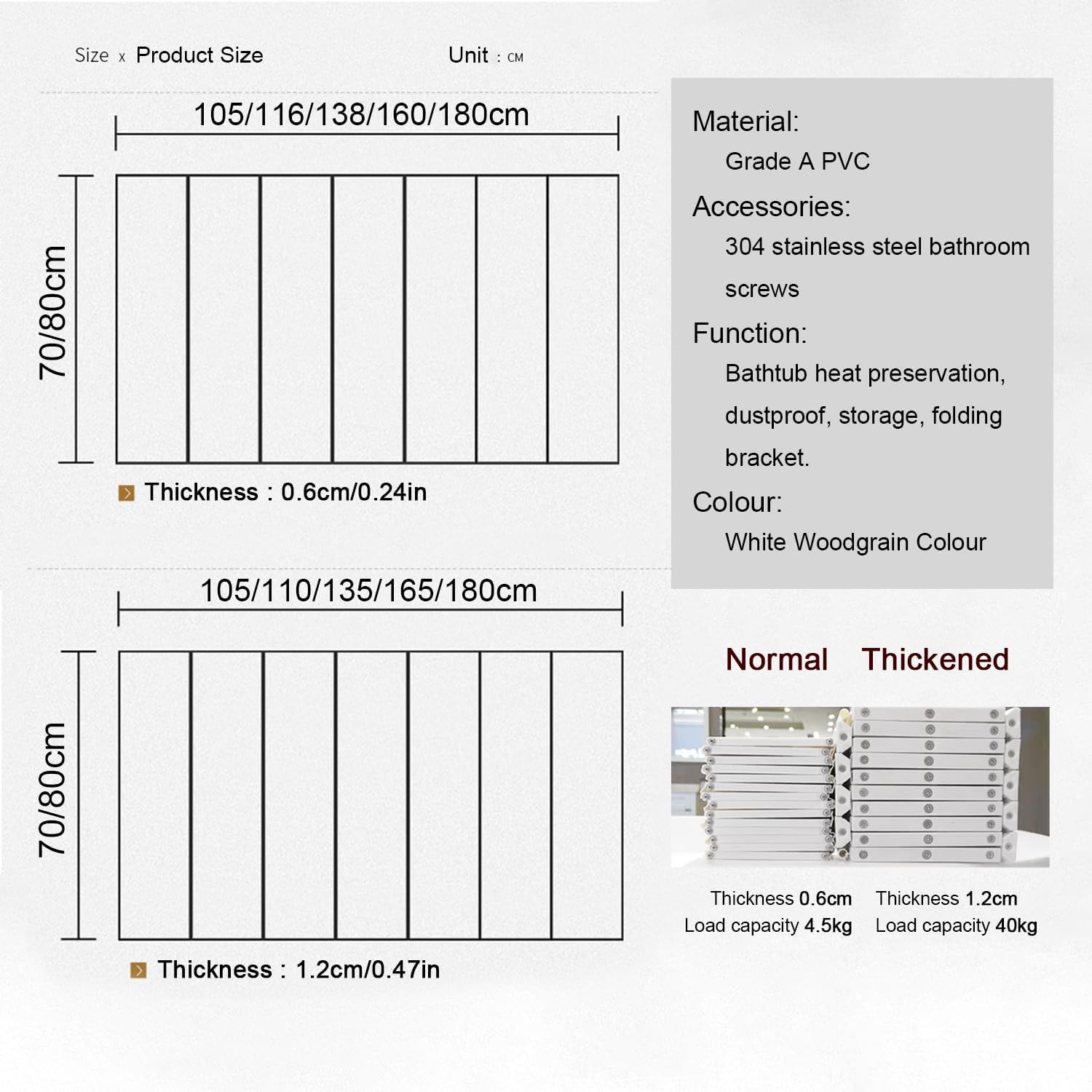 Funda ajustable plegable a prueba de polvo, color blanco, bandeja para tina y computadora para portátil 2 en 1, se adapta a la mayoría de bañeras, modernos estantes para tina para el hogar. - Image 2