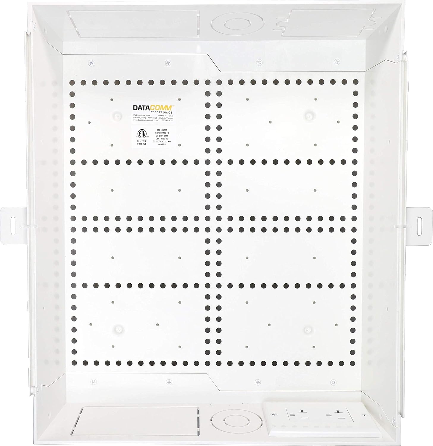 DATA COMM. Electronics 45-8031-1C - Toma de Corriente empotrada - Receptáculo Comercial dúplex Integrado de 20 A, Montaje en Pared de TV, gestión de Cables y Cables aerodinámicos, hogar y Oficina.