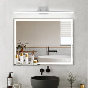 KAMLAM. - Lámparas LED de cambiador de 48 pulgadas, 3600 lm, regulables, 46 W y 5000 K, blanco frío, moderno ajustable sobre espejo de maquillaje, iluminación de pared para baño y recámara (1 luz).