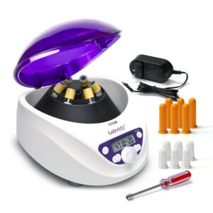 Labvida. Lab PRP Máquina centrífuga de sobremesa 6 x 15 ml, 10 ml, 7 ml, rango de velocidad de 300 a 5000 rpm, máximo 2600 x g RCF, temporizador 30 seg-99 min con 2 programas de inicio rápido, LVAI001.