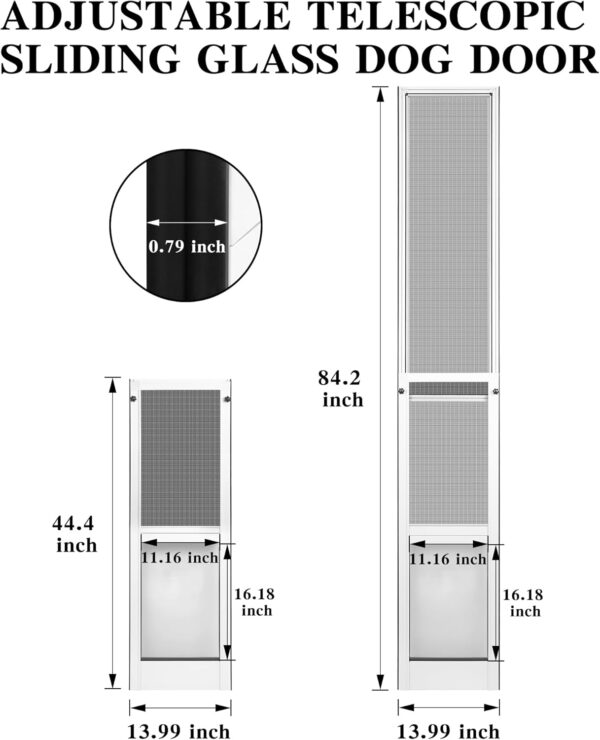 TIMOSS Puerta grande para perro para puerta corrediza de cristal, puerta de patio para mascotas con solapa transparente, cortina de cierre magnético y pantalla resistente a los rayos UV. - Image 3
