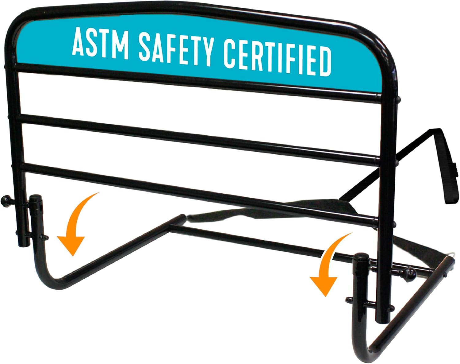 Barandilla de cama de seguridad para el hogar Stander de 30" - Prevención de caídas + Se gira hacia abajo para no estorbar + Incluye correa de seguridad + Garantía de por vida.
