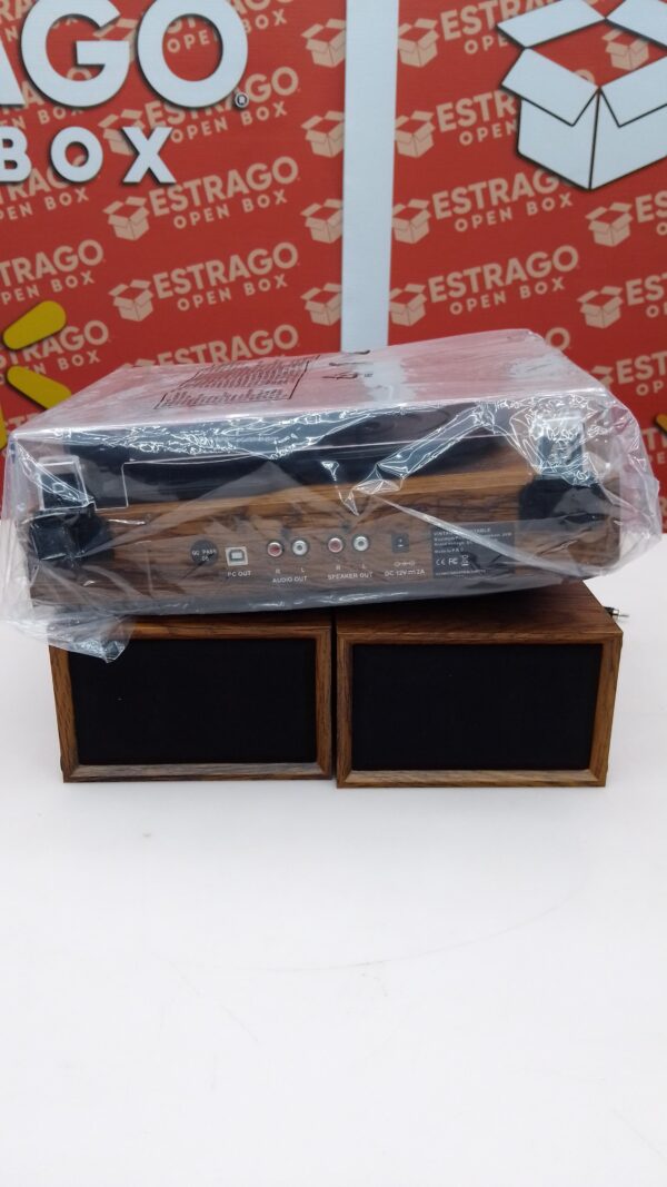 Reproductor de discos para vinilo con altavoces externos, Bluetooth 3 velocidades clásico impulsado por correa 33 45 78 RPM con altavoces estéreo, grabación de PC MP4, salida de línea RCA. - Image 3