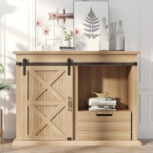 ZEKOO - Kit de accesorios para puerta corredera de granero de 2,5 a 8 pies en forma de J para clóset, TV, soporte de consola, 4FT, Single Door Kit