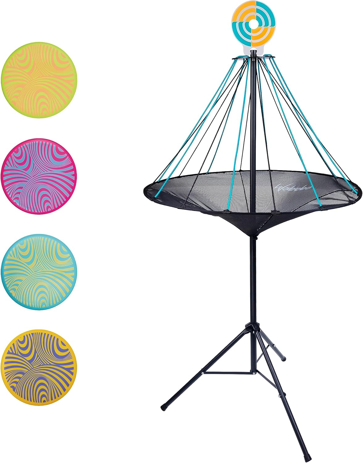 Waboba Hitman - Juego de Objetivos de Disco Volador, 2 en 1, Plegable, Juego de jardín con 4 Discos de Silicona incluidos, diversión para Todas Las Edades, Talla única.