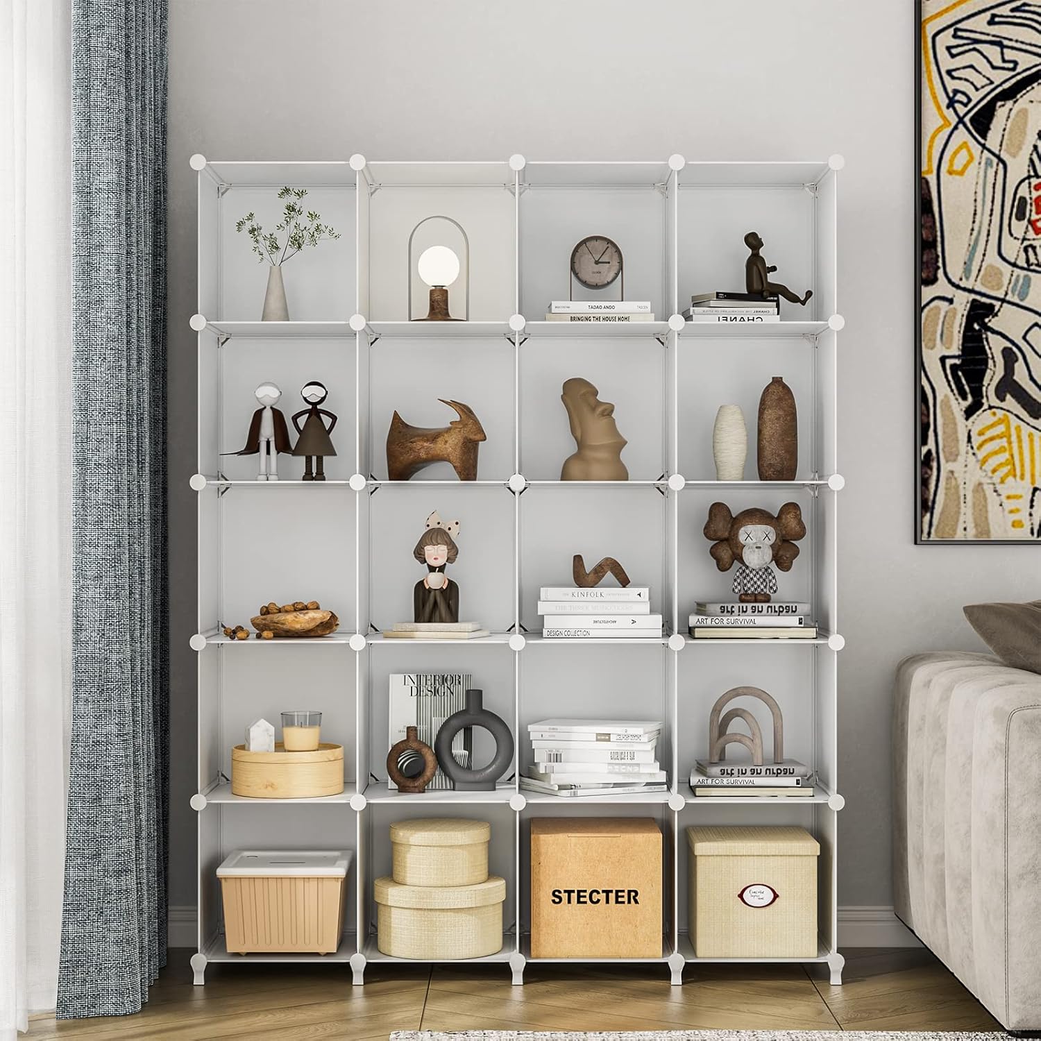 GIMTRR. Organizador de armario, estante de almacenamiento de 6 cubos, Meuble de Rangement, estantes portátiles de almacenamiento de armario, organizadores de armario y almacenamiento. - Image 3