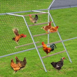 SESNWOLL. Juego de percas de pollo para gallinero, escalera de gallina para aves de corral en el patio trasero, resistente y fácil montaje, material galvanizado y de tronco.