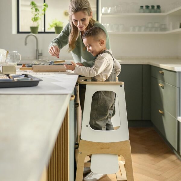 Maxi-Cosi. Toucan 3 en 1 Torre aprendizaje madera, Torre de aprendizaje Montessori, 1,5-99 Años, 10-150kg, 3 Alturas, Se Transforma en Mesa y Silla/Taburete, FSC® 100 % Madera Certificada, Natural Wood. - Image 3