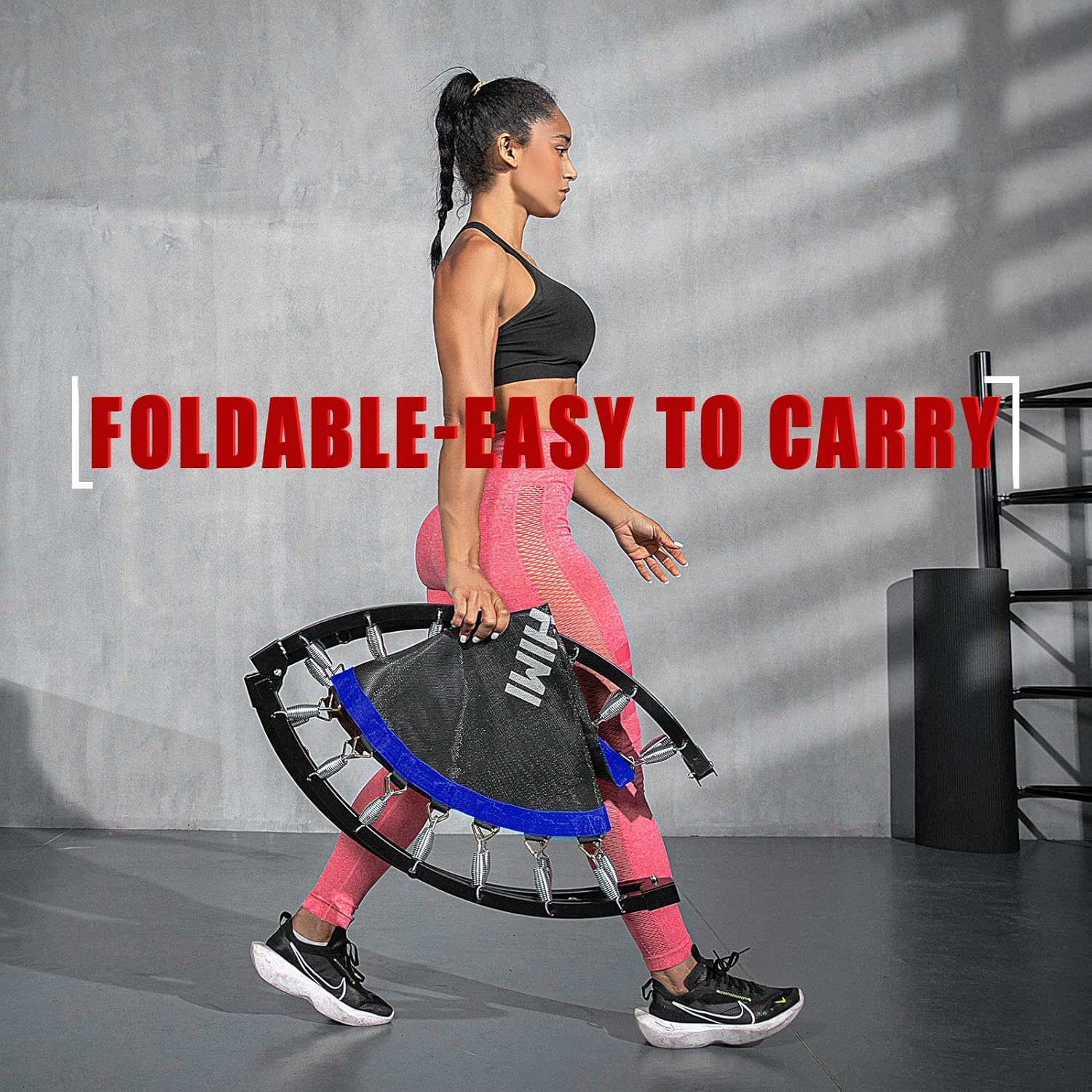 Kanchimi. Mini trampolín Plegable de 40 Pulgadas para Ejercicio en Interiores con asa, Carga máxima de 150 kg - Image 3