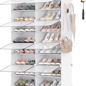 SONGMICS. Almacenamiento de Zapatos, 32 Pares de zapateros, Organizador para clóset, Zapatero, con estantes para Zapatos, para clóset, Entrada, Pasillo, recámara.