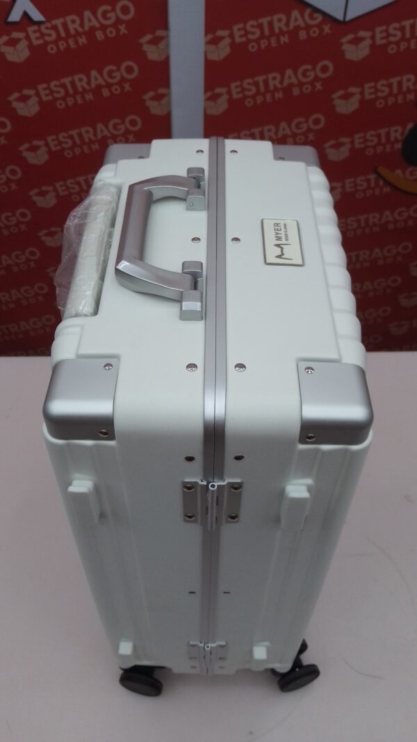 veliz de transporte con ruedas giratorias, veliz de transporte con marco de aluminio con bloqueo TAS, maletas rígidas con soporte para vasos y puerto USB, Blanco (Milky White), 50.8 cm. - Image 4