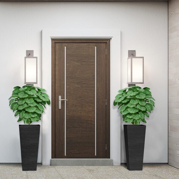 Verel. Juego de 2 macetas altas para exteriores – Macetas grandes de 24 pulgadas con macetas pequeñas – Macetas rectangulares para interiores y exteriores para puerta delantera, patio y cubierta (negro). - Image 3