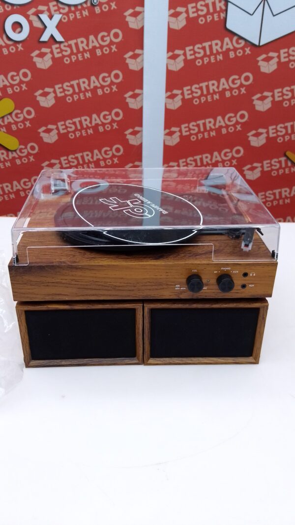 Reproductor de discos para vinilo con altavoces externos, Bluetooth 3 velocidades clásico impulsado por correa 33 45 78 RPM con altavoces estéreo, grabación de PC MP4, salida de línea RCA. - Image 2