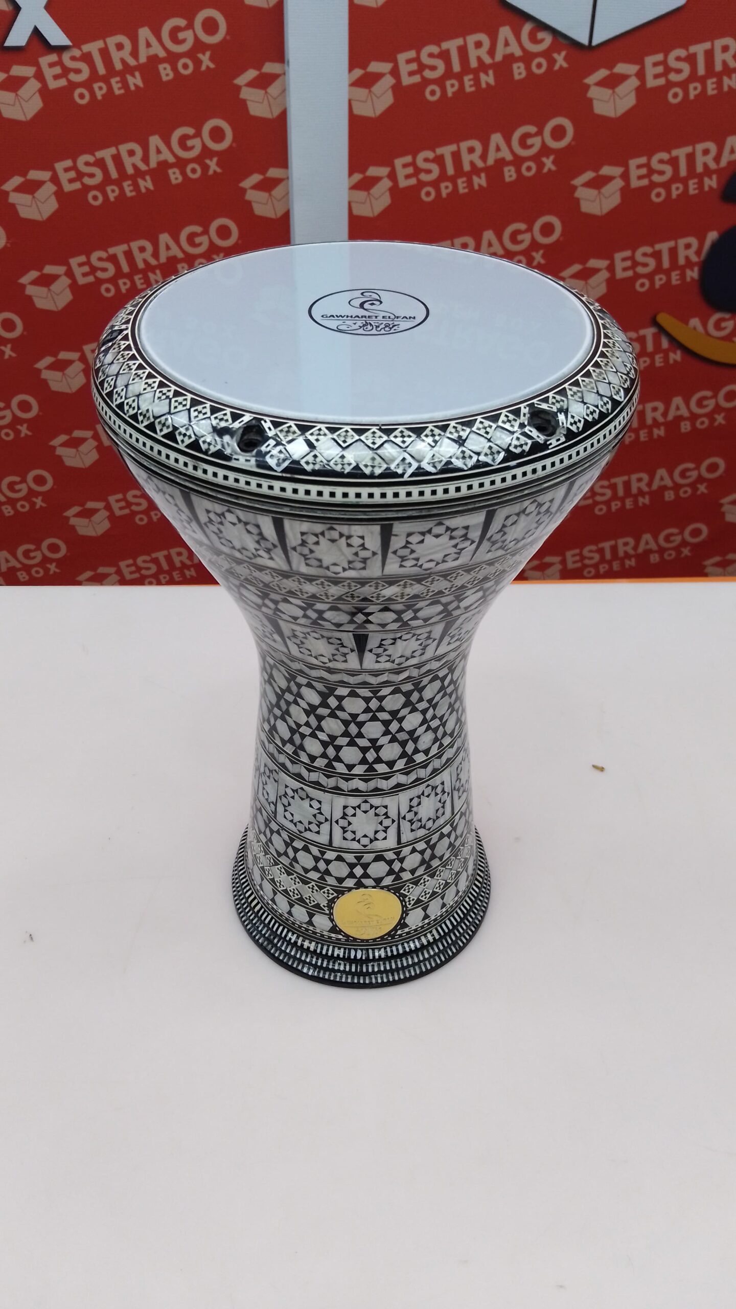 Nuevo Gawharet El Fan Drum Darbuka tabla doumbek 17/17.5 pulgadas con incrustaciones de nácar instrumento musical egipcio (Black Draco). - Image 5