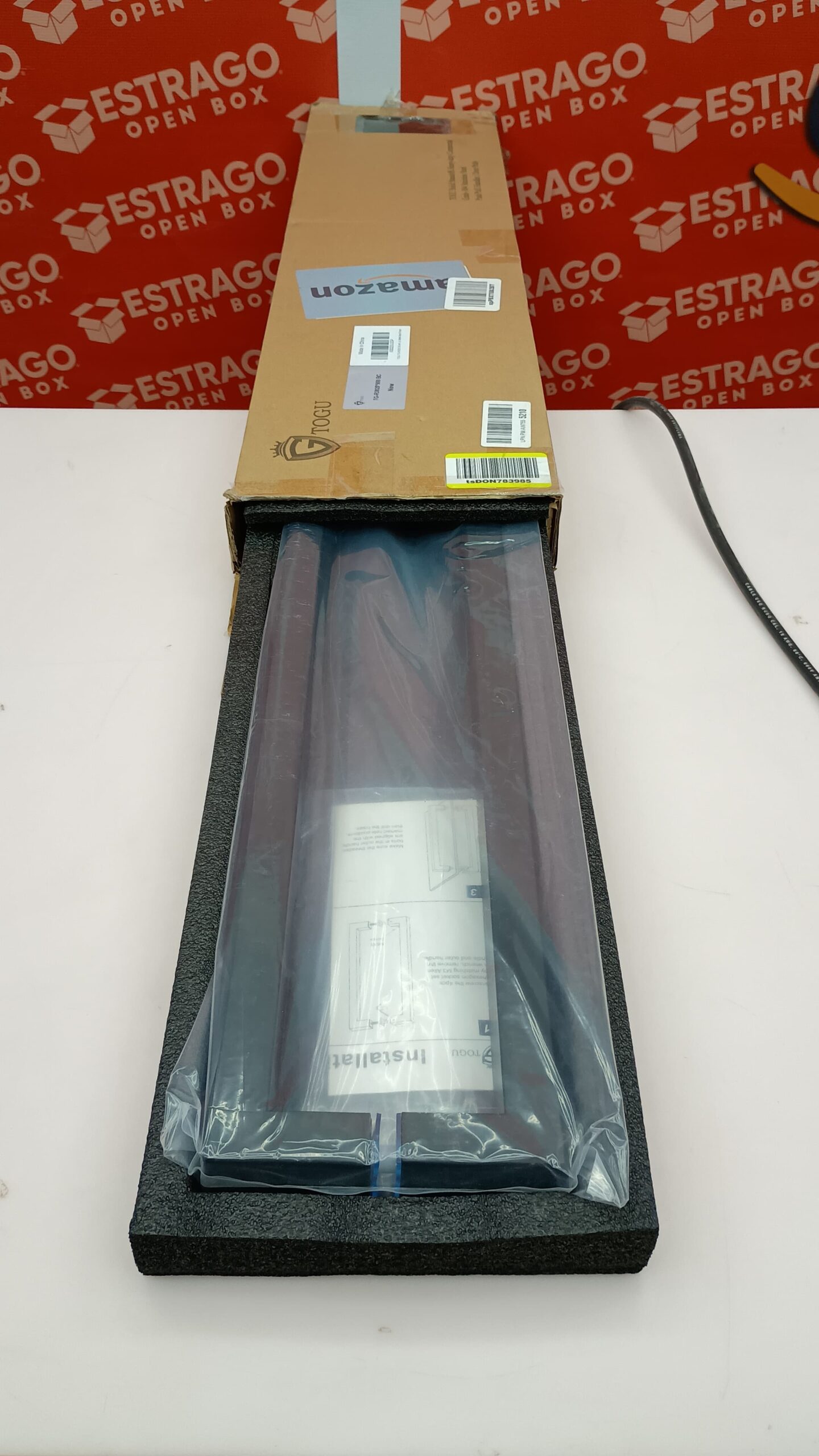 TOGU. TG-R3825. - Tiradores sólidos de 900 mm, resistentes SUS 304 de acero inoxidable, forma cuadrada/rectangular, para puerta de granero, tiradores de vidrio, acabado negro mate - Image 4